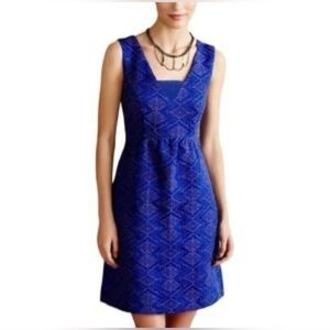 Anthropologie Maeve Averie Jacquard Aztec Fit & Flare Dress